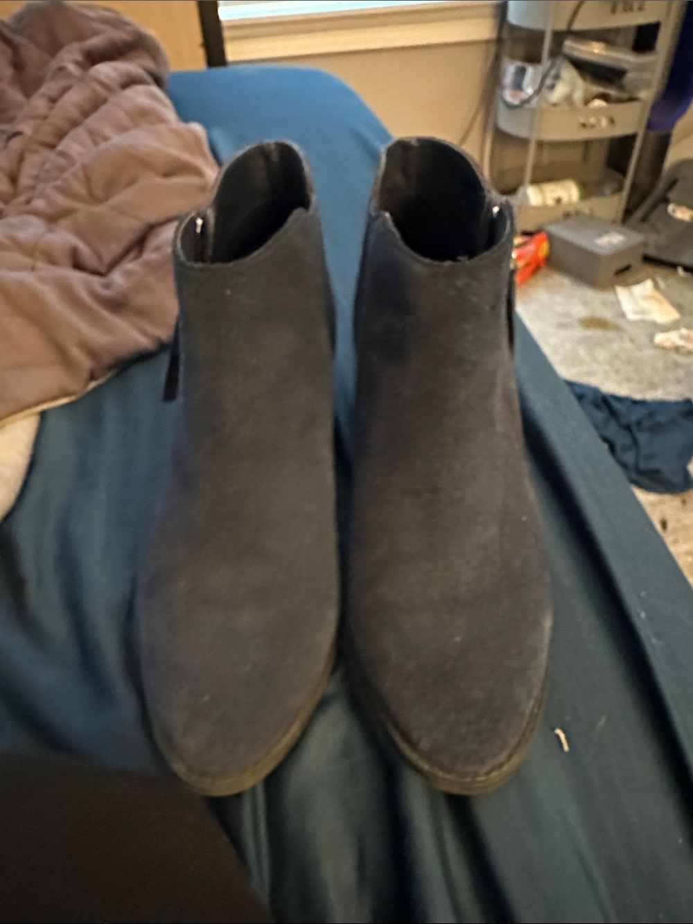 Vionic Black Suede-Look Ankle Booties